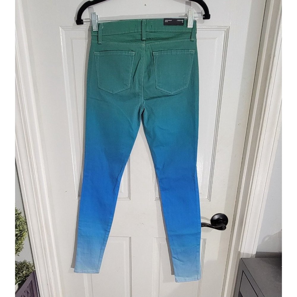 J Brand x Rob Pruitt Womens Green Blue Gradient Super Skinny Jeans Size … - Picture 4 of 12